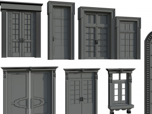 Doors Windows set Modelo 3D
