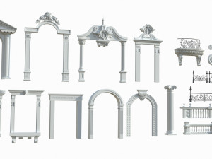 Door Window Decor set 3D 模型
