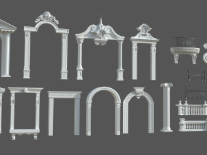 Door Window Decor set 3D 模型