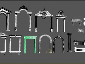 Door Window Decor set 3D 模型