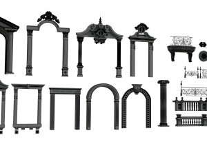 Door Window Decor set 3D 模型