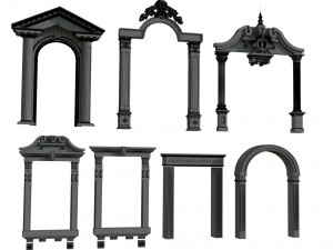 Door Window Decor set 3D 模型