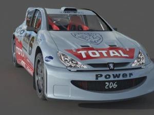 Peugeot 206 WRC 3D Model