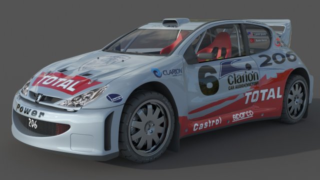 Peugeot 206 WRC 3Dモデル in スポーツカー 3DExport