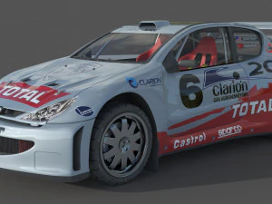 Peugeot 206 WRC 3D Model