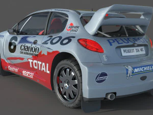 Peugeot 206 WRC 3D Model