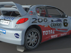 Peugeot 206 WRC 3D Model