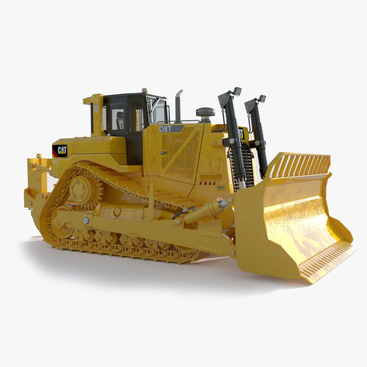 Caterpillar Cat D8T Track Type Tractor 3D Model .c4d .max .obj .3ds .fbx .stl .blend