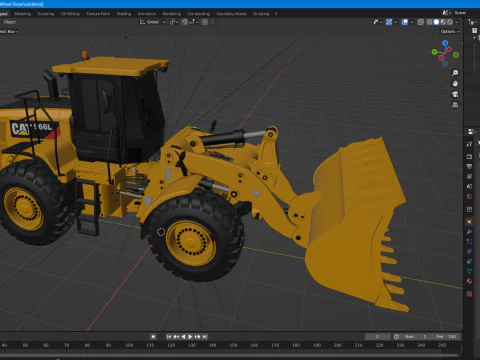 Caterpillar 966L Wheel Loader 3D Model