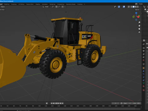 Caterpillar 966L Wheel Loader 3D Model
