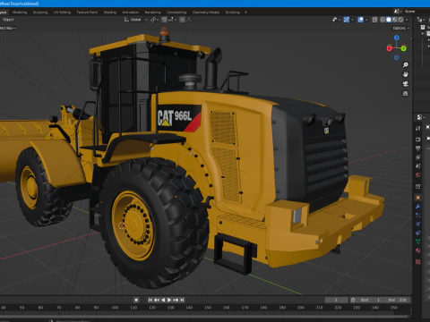 Caterpillar 966L Wheel Loader 3D Model