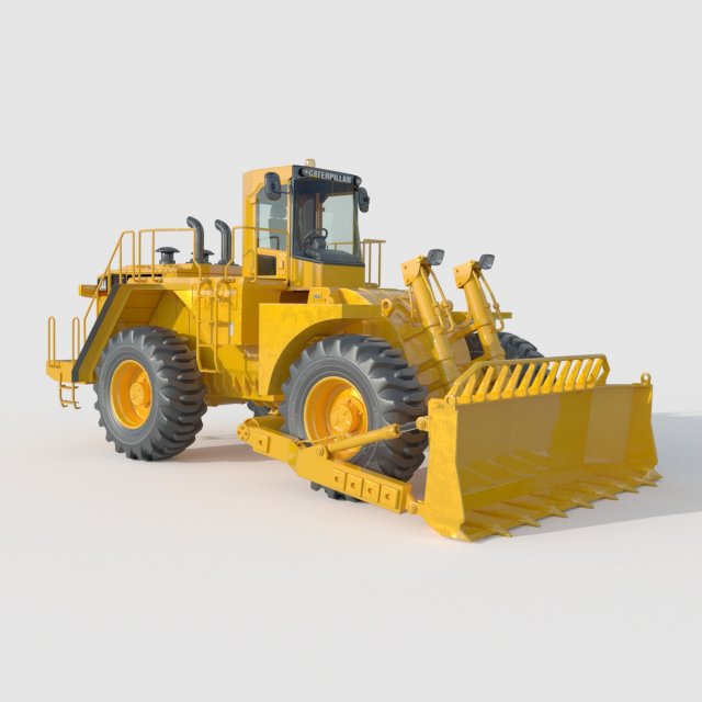Caterpillar Cat 844 Wheel Dozer 3D Model .c4d .max .obj .3ds .fbx .lwo .lw .lws
