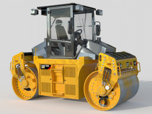Caterpillar Cat CD8 Roller 3Dモデル