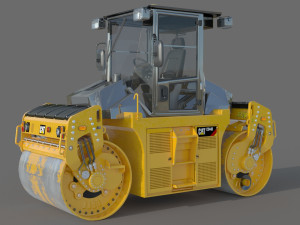 Caterpillar Cat CD8 Roller 3Dモデル