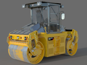 Caterpillar Cat CD8 Roller 3Dモデル