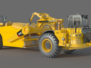 Caterpillar Cat 637K Wheel Tractor Scraper 3D Модель