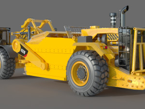 Caterpillar Cat 637K Wheel Tractor Scraper 3D Модель