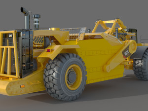 Caterpillar Cat 637K Wheel Tractor Scraper 3D Модель