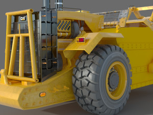 Caterpillar Cat 637K Wheel Tractor Scraper 3D Модель