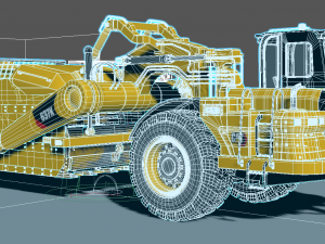 Caterpillar Cat 637K Wheel Tractor Scraper 3D Модель