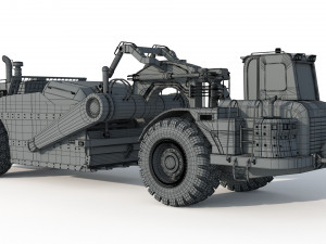 Caterpillar Cat 637K Wheel Tractor Scraper 3D Модель