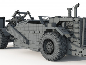 Caterpillar Cat 637K Wheel Tractor Scraper 3D Модель