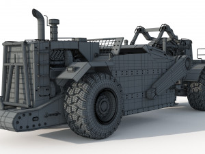 Caterpillar Cat 637K Wheel Tractor Scraper 3D Модель