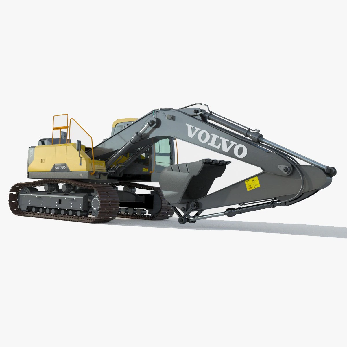 Volvo EC220EL Excavator 3D Model .c4d .max .obj .3ds .fbx .stl .blend