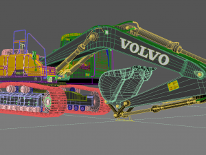 Volvo EC220EL Excavator 3D Model