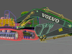 Volvo EC220EL Excavator 3D Model