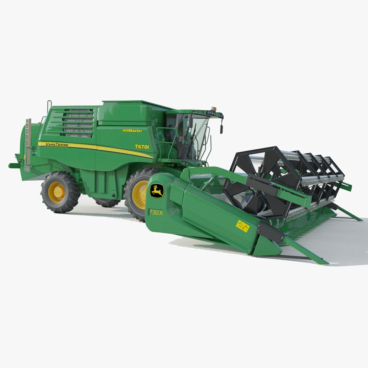 John Deere T670i Harvester 3D Model .c4d .max .obj .3ds .fbx .stl .blend