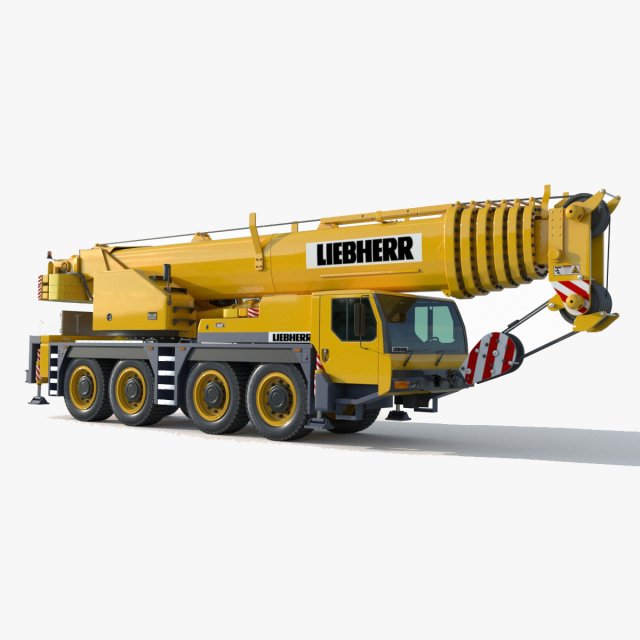 Liebherr LTM 1080 Cranes 3D Model .c4d .max .obj .3ds .fbx .stl .blend 