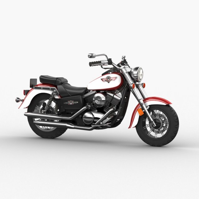 Kawasaki Vulcan Classic 1500 3D Model .c4d .max .obj .3ds .fbx .stl .blend 