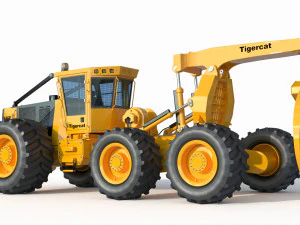 Cargador forestal Tigercat Skidder 635 E Modelo 3D