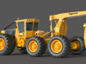 Cargador forestal Tigercat Skidder 635 E Modelo 3D