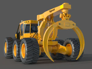Cargador forestal Tigercat Skidder 635 E Modelo 3D