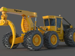 Cargador forestal Tigercat Skidder 635 E Modelo 3D