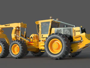 Cargador forestal Tigercat Skidder 635 E Modelo 3D