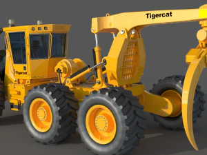 Cargador forestal Tigercat Skidder 635 E Modelo 3D