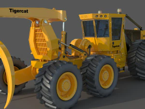 Cargador forestal Tigercat Skidder 635 E Modelo 3D