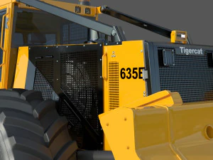 Cargador forestal Tigercat Skidder 635 E Modelo 3D