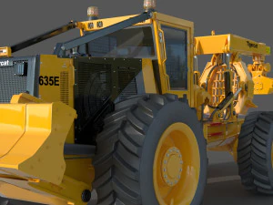 Cargador forestal Tigercat Skidder 635 E Modelo 3D