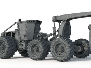 Cargador forestal Tigercat Skidder 635 E Modelo 3D