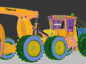 Cargador forestal Tigercat Skidder 635 E Modelo 3D