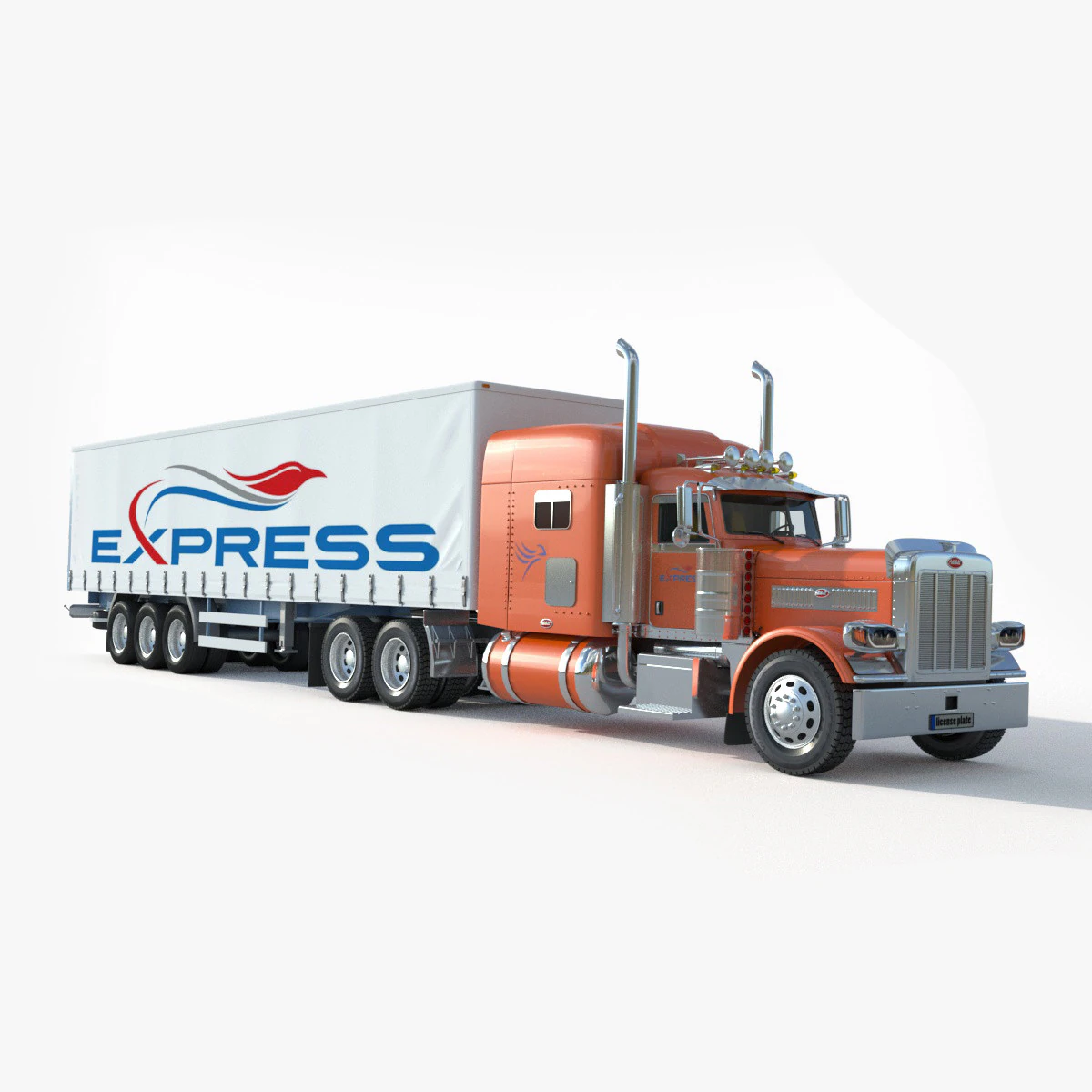 Peterbilt 389 Tractor Truck 3D Model .c4d .max .obj .3ds .fbx .stl .blend