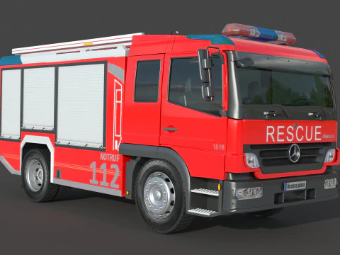 Mercedes Benz Atego 1518 Fire Rescue 3D Model