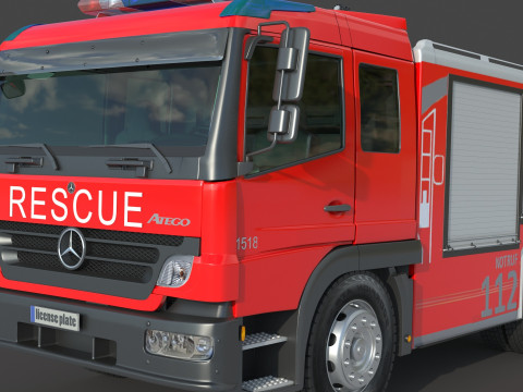 Mercedes Benz Atego 1518 Fire Rescue Modelo 3D