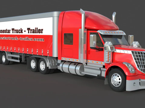 अंतर्राष्ट्रीय लोनस्टार स्लीपर सेमी ट्रक 3D मॉडल