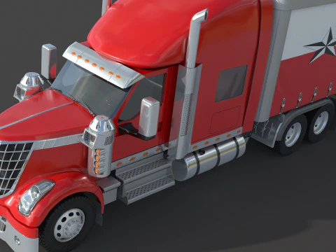 अंतर्राष्ट्रीय लोनस्टार स्लीपर सेमी ट्रक 3D मॉडल