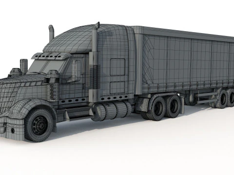 अंतर्राष्ट्रीय लोनस्टार स्लीपर सेमी ट्रक 3D मॉडल